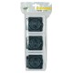 Розетка силовая (3розет.) IEK Гермес PLUS (ERMP32-K03-16-54-EC) откр. зазем. крыш. IP54 дымчатый (упак.:1шт)