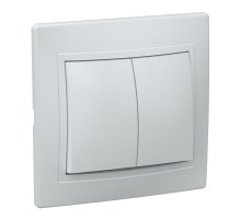 Выключатель IEK Кварта скрыт. 2кл. IP20 белый (упак.:1шт) (EVK20-K01-10-DM)