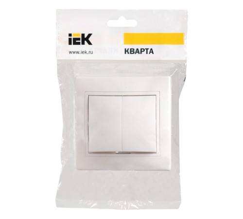 Выключатель IEK Кварта скрыт. 2кл. IP20 белый (упак.:1шт) (EVK20-K01-10-DM)