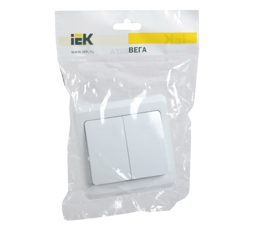 Выключатель IEK Вега скрыт. 2кл. IP20 белый (упак.:1шт) (EVV20-K01-10-DM)