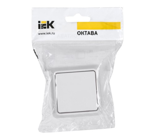 Выключатель IEK Октава откр. 1кл. IP20 белый (упак.:1шт) (EVO10-K01-10-DC)