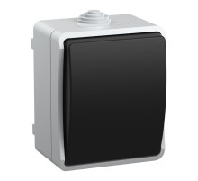 Выключатель IEK Форс откр. 1кл. IP54 серый/черный (упак.:1шт) (EVS10-K03-10-54-DC)