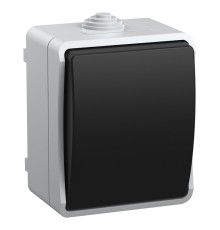 Выключатель IEK Форс откр. 1кл. IP54 серый/черный (упак.:1шт) (EVS10-K03-10-54-DC)