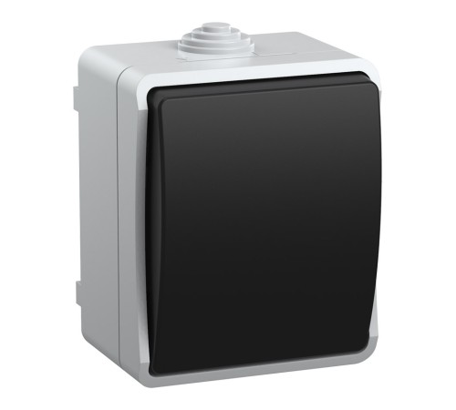 Выключатель IEK Форс откр. 1кл. IP54 серый/черный (упак.:1шт) (EVS10-K03-10-54-DC)