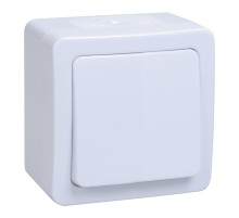 Выключатель IEK Гермес Plus откр. 1кл. с подсветкой IP54 белый (упак.:1шт) (EVMP10-K01-10-54-EC)