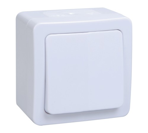 Выключатель IEK Гермес Plus откр. 1кл. с подсветкой IP54 белый (упак.:1шт) (EVMP10-K01-10-54-EC)