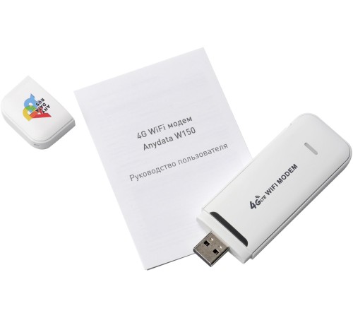 Модем 3G/4G Anydata W150 USB Wi-Fi Firewall +Router внешний белый