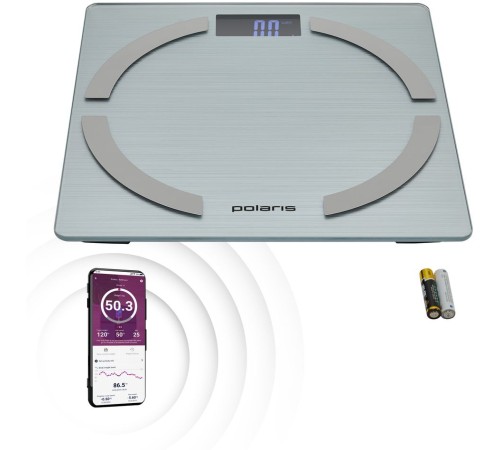 Весы напольные электронные Polaris PWS 1886 IQ Home макс.180кг серебристый Весы напольные электронные Polaris PWS 1886 IQ Home макс.180кг серебристый