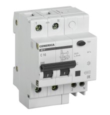 Выключатель автом. дифф. тока IEK АД12 Generica MAD15-2-016-C-030 16A тип C 4.5kA 30мА AC 2П 230В 4мод серый (упак.:1шт)