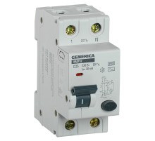 Выключатель автом. дифф. тока IEK АВДТ 32 Generica MAD25-5-025-C-30 25A тип C 6kA 30мА AC 2П 230В 2мод серый (упак.:1шт)