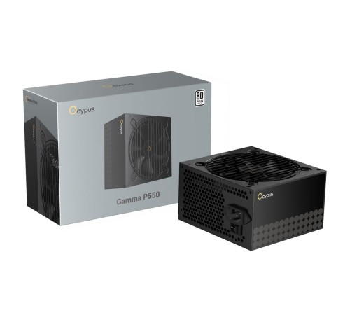 Блок питания 550W Ocypus Gamma P550 BK (ATX, 80+, APFC, 20+4 pin, 120mm fan, PCI-E 6+2Px2, 6xSATA) (Gamma-P550-W1HDBK024X-EU)