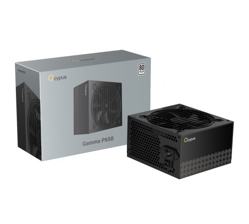 Блок питания 650W Ocypus Gamma P650 BK (ATX, 80+, APFC, 20+4 pin, 120mm fan, PCI-E 6+2Px4, 6xSATA) (Gamma-P650-W1HDBK024X-EU)