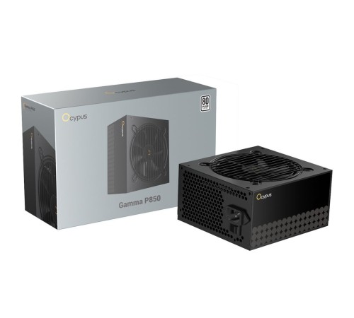 Блок питания 850W Ocypus Gamma P850 BK (ATX, 80+, APFC, 20+4 pin, 120mm fan, PCI-E 6+2Px4, 6xSATA) (Gamma-P850-W1HDBK024X-EU)