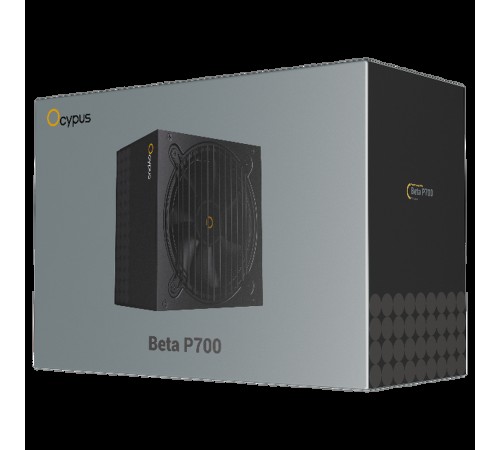 Блок питания 700W Ocypus Beta P700 BK (ATX, APFC, 20+4 pin, 120mm fan, PCI-E 6+2Px2, 3xSATA) (Beta-P700-N1HDBK024X-EU)
