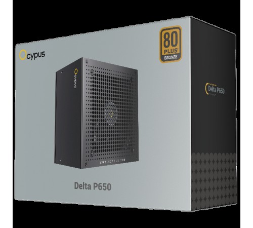 Блок питания 650W Ocypus Delta P650 (ATX, 80+ Bronze, APFC, 20+4 pin, 120mm fan, PCI-E 6+2Px3, 8xSATA) (Delta-P650-B1FDBK024X-EU)