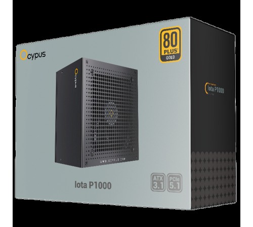 Блок питания 1000W Ocypus Iota P1000 (ATX, 80+ Gold, APFC, 20+4 pin, 120mm fan, PCI-E 6+2Px3, 8xSATA) (Iota-P1000-G1FFBK024X-EU)
