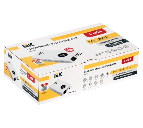 Стабилизатор напряжения IEK Slim 1кВА однофазный белый (IVS22-1-001-09) Стабилизатор напряжения IEK Slim 1кВА однофазный белый (IVS22-1-001-09)