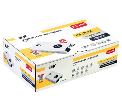 Стабилизатор напряжения IEK Slim 1.5кВА однофазный белый (IVS22-1-D15-09) Стабилизатор напряжения IEK Slim 1.5кВА однофазный белый (IVS22-1-D15-09)