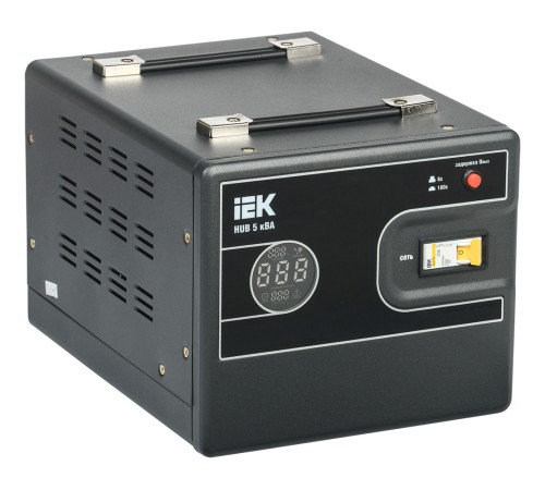 Стабилизатор напряжения IEK Hub 5кВА однофазный черный (IVS21-1-005-13) Стабилизатор напряжения IEK Hub 5кВА однофазный черный (IVS21-1-005-13)
