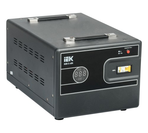 Стабилизатор напряжения IEK Hub 8кВА однофазный черный (IVS21-1-008-13) Стабилизатор напряжения IEK Hub 8кВА однофазный черный (IVS21-1-008-13)