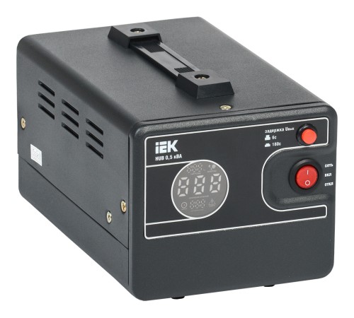 Стабилизатор напряжения IEK Hub 0.5кВА однофазный черный (IVS21-1-D05-13) Стабилизатор напряжения IEK Hub 0.5кВА однофазный черный (IVS21-1-D05-13)