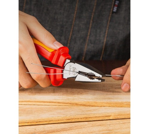 OEM Диэлектрические комбинированные плоскогубцы Deli DL512007  180мм, сталь Cr-V, сертификат VDE для работ под напряжением до 1000 В oem