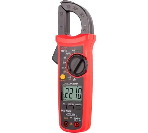 Клещи токоизмерительные RGK CM-10 цифр. измер.ток:переменный/постоянный красный/черный (776417)