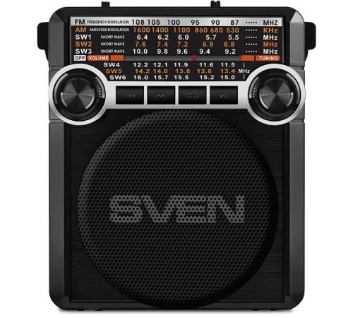 Радиоприемник портативный Sven SRP-355 черный USB SD/microSD