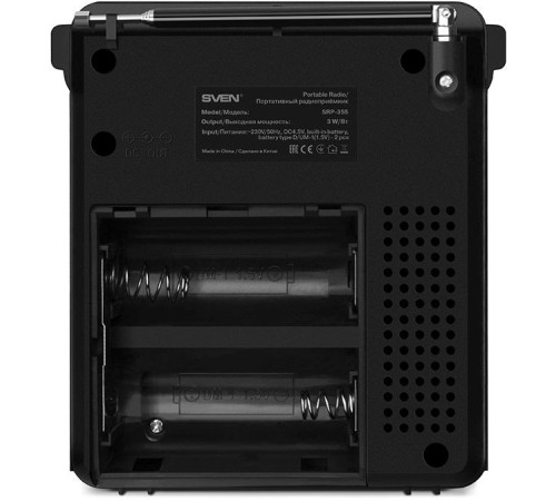 Радиоприемник портативный Sven SRP-355 черный USB SD/microSD