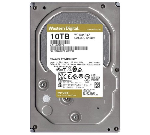 Жесткий диск Western Digital Gold WD103KRYZ 10ТБ 3,5" 7200RPM 512MB (SATA III)