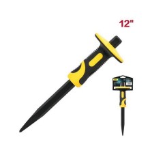 Зубило пикообразное с протектором Deli DL6412 4х19х305мм, двухкомпонентная рукоять