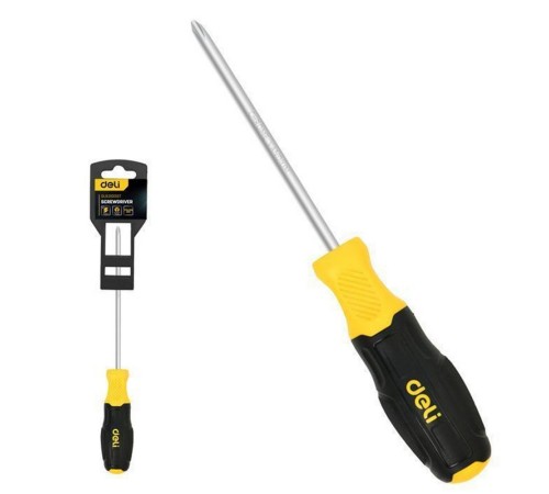 Отвертка Torx Deli DL6310015T T15x100мм сталь Cr-V, двухкомпонентная прорезиненная рукоять