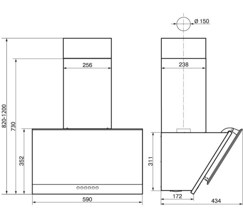 Вытяжка каминная Elikor Рубин Ceramics S4 60Н-700-Э4Д нержавеющая сталь управление: кнопочное (1 мотор)