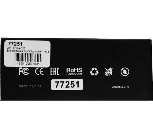 Блок питания TopON TOP-AC05 120W 19V-19V 6.32A от бытовой электросети LED индикатор Блок питания TopON TOP-AC05 120W 19V-19V 6.32A от бытовой электросети LED индикатор