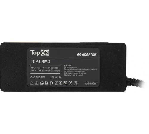 Блок питания TopON 102926 90W 15V-20V 8-connectors 6A от бытовой электросети Блок питания TopON 102926 90W 15V-20V 8-connectors 6A от бытовой электросети