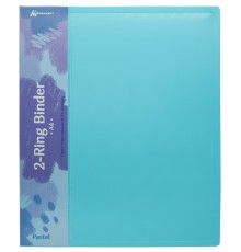 Папка на 2-х кольцах Бюрократ Pastel PAST0812/2RBLUE A4 пластик 0.5мм кор.32мм торц.карм с бум. встав голубой