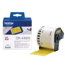 Картридж для принтеров Brother DK44605: для печати наклеек черным на желтом фоне, 62 мм x 30,48 м (DK44605)