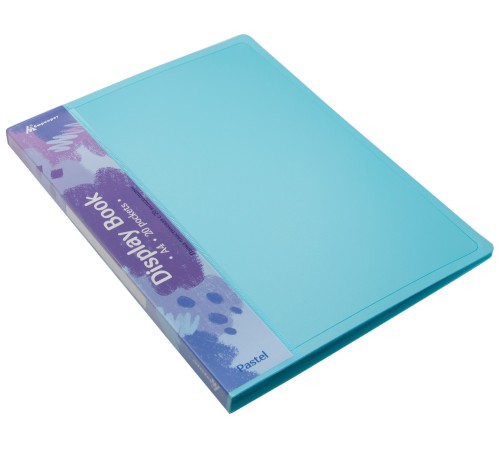 Папка с 20 прозр.вклад. Бюрократ Pastel PAST20BLUE A4 пластик 0.5мм торц.карм с бум. встав голубой Папка с 20 прозр.вклад. Бюрократ Pastel PAST20BLUE A4 пластик 0.5мм торц.карм с бум. встав голубой