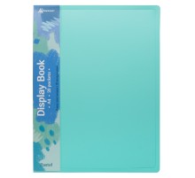 Папка с 20 прозр.вклад. Бюрократ Pastel PAST20GRN A4 пластик 0.5мм торц.карм с бум. встав мятный