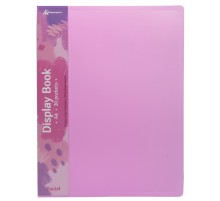 Папка с 20 прозр.вклад. Бюрократ Pastel PAST20PINK A4 пластик 0.5мм торц.карм с бум. встав розовый