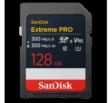 Карта памяти SanDisk Extreme PRO 128GB SDXC Memory Card up to 300MB/s, UHS-II, Class 10, U3, V90