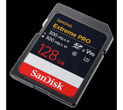 Карта памяти SanDisk Extreme PRO 128GB SDXC Memory Card up to 300MB/s, UHS-II, Class 10, U3, V90 Карта памяти SanDisk Extreme PRO 128GB SDXC Memory Card up to 300MB/s, UHS-II, Class 10, U3, V90