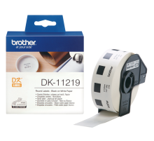 Картридж для принтеров Brother DK11219: для печати наклеек черным на белом фоне, диаметр: 12 мм; 1 200 в рул (DK11219)