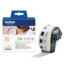 Картридж для принтеров Brother DK11219: для печати наклеек черным на белом фоне, диаметр: 12 мм; 1 200 в рул (DK11219)