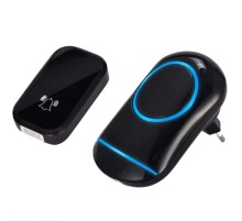 Звонок дверной кинетический SmartiNext , черный SN-T188-BB  не требует батарейки в кнопке, В комплекте: 1 внешняя кнопка и 1 внутренний блок,  Радиус действия : до 150 м, Световая индикация: да,  Регу