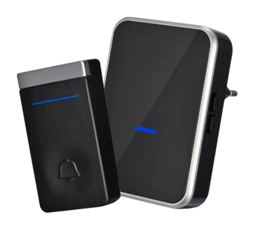 Звонок дверной кинетический SmartiNext, черно-серебристый SN-N193-BS не требует батарейки в кнопке, В комплекте: 1 внешняя кнопка и 1 внутренний блок,  Радиус действия : до 150 м, Световая индикация: