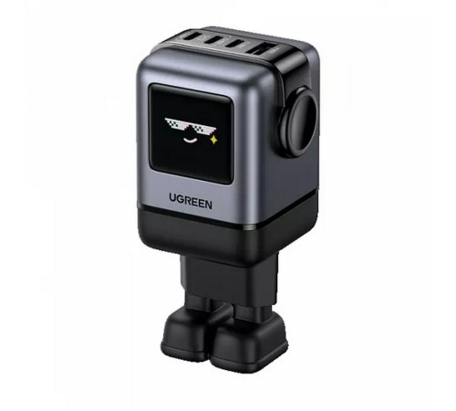 Сетевое зарядное устройство в виде робота UGREEN X688 (45515B) UNO 100W 4-Port GaN USB-A+3*USB-C Fast Charger EU. Цвет: серый