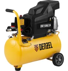 Компрессор поршневой Denzel DK1500/24,Х-PRO масляный 230л/мин 24л 1500Вт желтый/черный