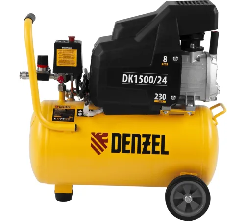 Компрессор поршневой Denzel DK1500/24,Х-PRO масляный 230л/мин 24л 1500Вт желтый/черный Компрессор поршневой Denzel DK1500/24,Х-PRO масляный 230л/мин 24л 1500Вт желтый/черный
