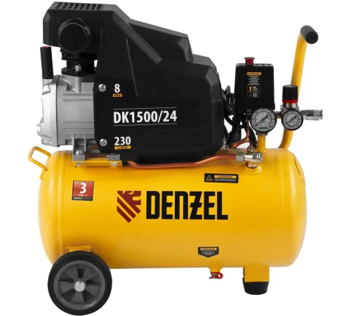 Компрессор поршневой Denzel DK1500/24,Х-PRO масляный 230л/мин 24л 1500Вт желтый/черный Компрессор поршневой Denzel DK1500/24,Х-PRO масляный 230л/мин 24л 1500Вт желтый/черный